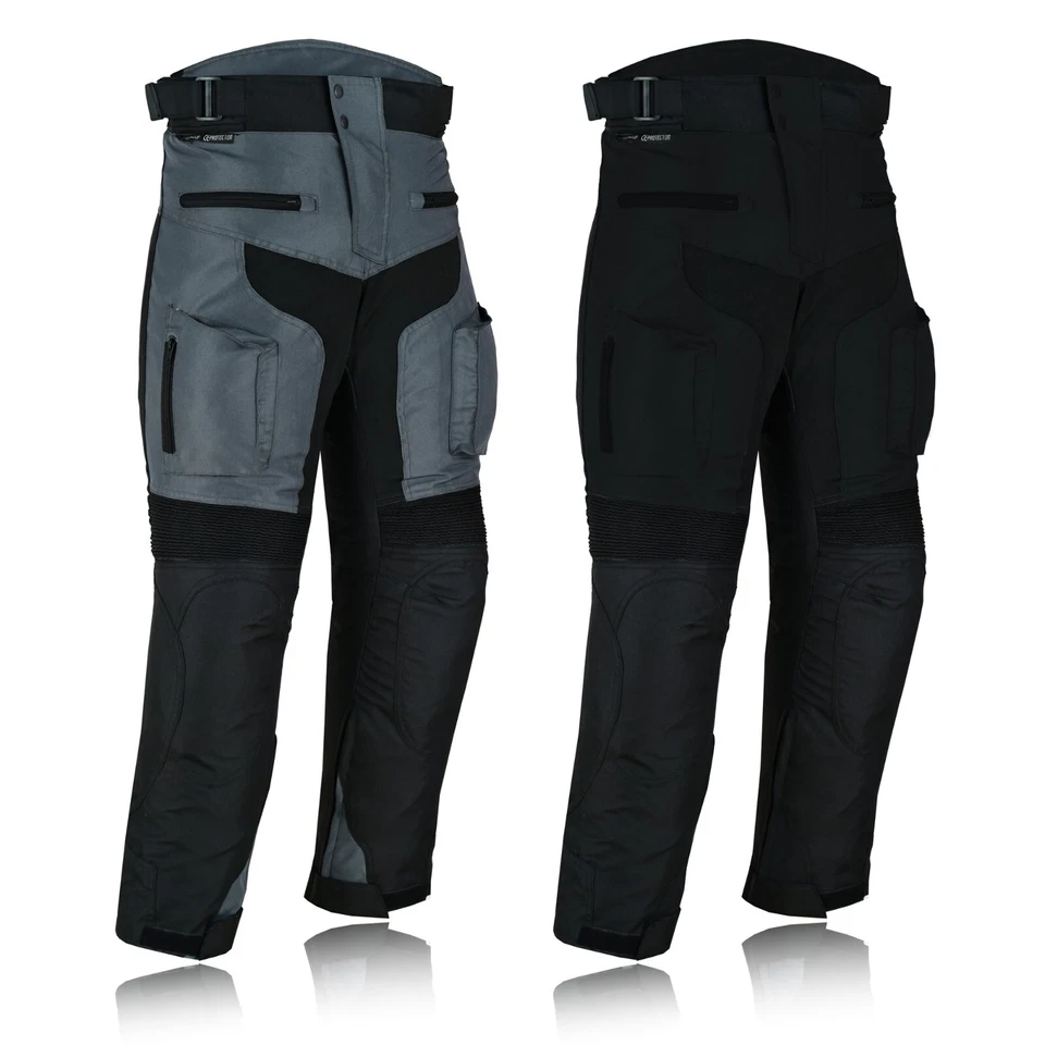 Motorbike Motorcycle Waterproof Cordura Textile Trousers Pants CE Armours BLACK - Image 3 of 4