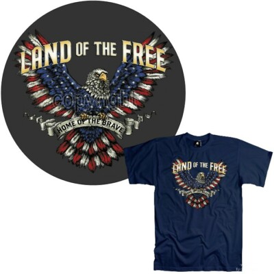 T-Shirt USA american Eagle Adler Wappen Slogan Freedom Flag Symbol *3201 navy