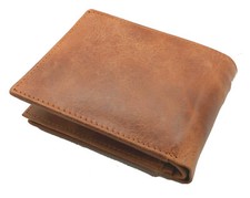 Tan Premium Handcrafted Cowhide Leather Men's Bifold Wallet