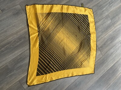 Vintage Scarf Wrap Square Geometric 31  Yellow  Retro Career Multi-functional