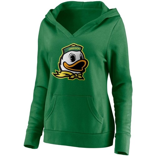 Fanatics Hoodie Damen S grün Oregon Ducks Primary Logo V-Neck Pullover Kapuzenpullover