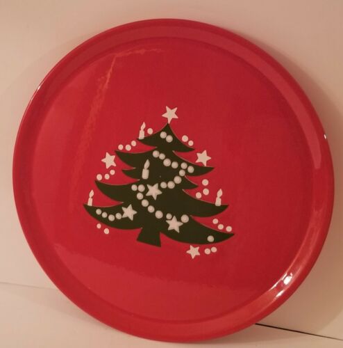 Waechtersbach Christmas Tree Red Round Cake Plate Platter Original Pattern 12 in - Picture 3 of 6