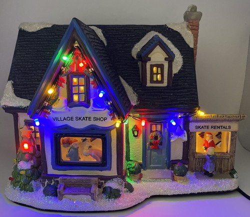 St. Nicholas Square Christmas Village ~ Illuminated Building ~ SKATE SHOP - Picture 3 of 16