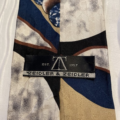 52” Moon Outer Space Lunar Tie Abstract 100% Silk Neck Tie Ziedler  Zeidler USA - Picture 4 of 4