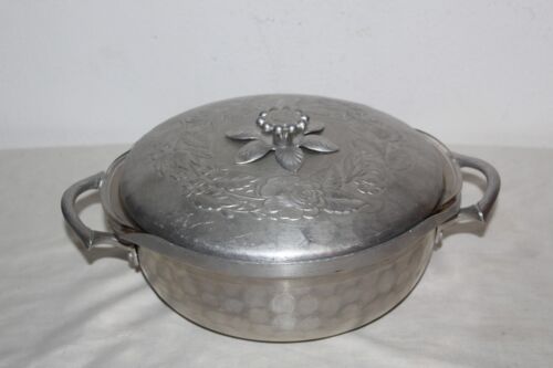 Vintage Everlast geschmiedete Aluminium Auflaufform Deckel & Pyrex Schüssel MCM Blumen - Bild 2 von 7