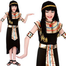 Girls Egyptian Queen Outfit Cleopatra Princess Fancy Dress Costume Age 4-13