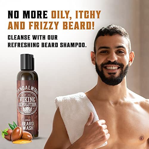 Viking Revolution Beard Wash & Beard Conditioner Set w/Argan & Jojoba