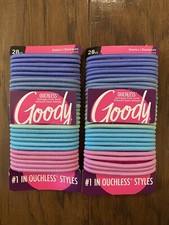 Lot of 2 Goody Ouchless Hair Ties Elastic Thick Band 28 each Multicolored