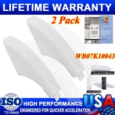 2Pcs WB07K10043 Compatible with GE Hotpoint Oven Handle End Cap White JBP66WY5WW