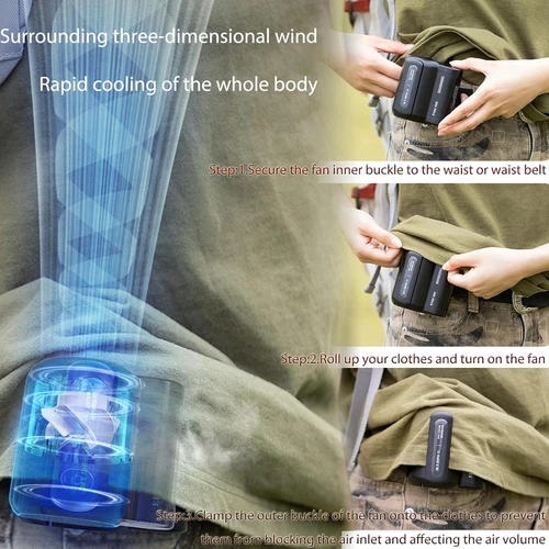 2024 Cool Clip Fan Under Shirt Cool Clip Waist Fan Clip-On Portable Air Cooler - Picture 11 of 22