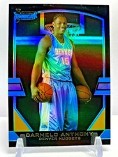 2003 Bowman Signature Rookie Refractor #'d /125 Carmelo Anthony Nuggets No.77