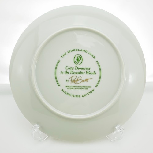 Franklin Mint Bird & Mouse in the Woods December Plate Woodland Year Collection - Picture 8 of 9