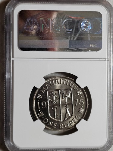 Mauritius 1 Rupee 1975 NGC MS 64 - Picture 2 of 2