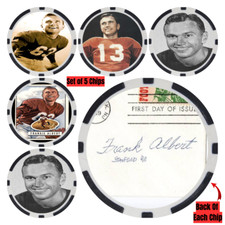Frankie Albert Stanford College Football Hall of Fame Chips (5) - SIGNED