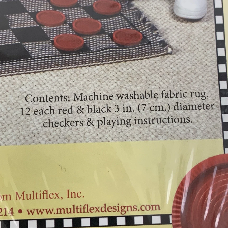 NEW Jumbo Checker Rug Game With 3” Jumbo Checkers Cracker Barrel - Image 3 of 3