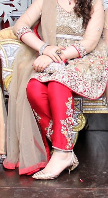 red formal pakistani dresses NOOR RED FORMAL CHIKANKARI COLLECTION main image 1