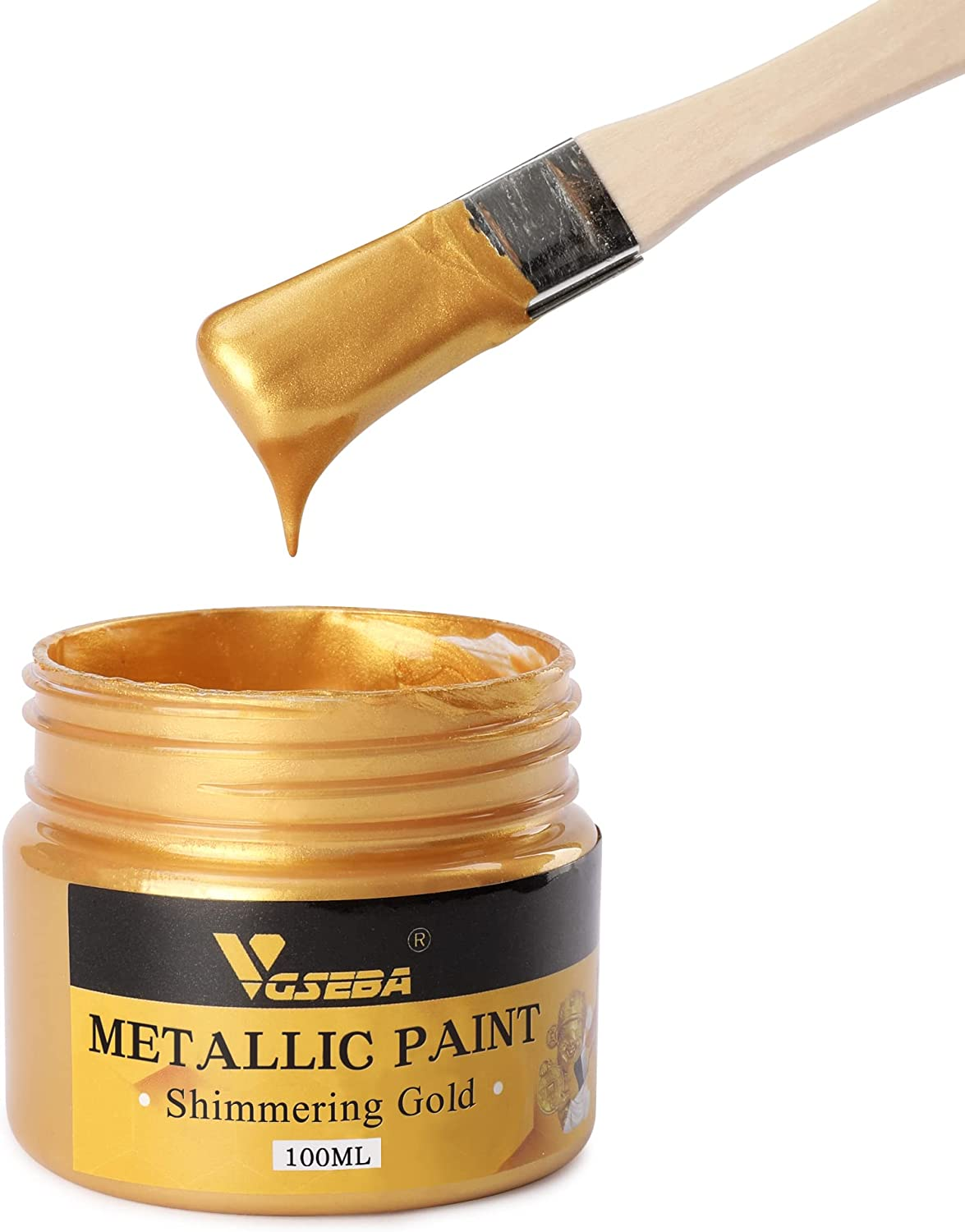 Acrylic Paint Metallic Gold, Non Toxic, Non Fading, 100Ml Gold Leaf Paint for Ar
