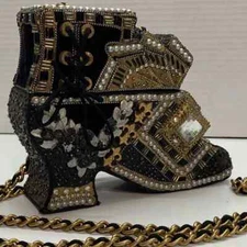 Mary Frances RARE Vintage beaded hard box handbag Mary Frances