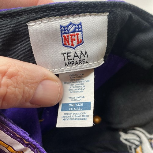 Minnesota Vikings Hat NFL Team Apparel Strapback OSFA Purple Adjustable Cleaned - Picture 11 of 11