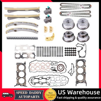 Timing Chain VVT Gears Kit +Head Gasket Bolts for 13-20 Kia Sorento Hyundai 3.3L