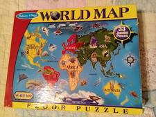 World Map Floor Puzzle, 33 Jumbo Pieces; Continents; made in USA; ages 6 