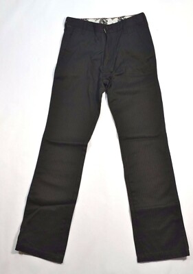 Element FEEBLE Black Gray Thin Pinstriped Front Back Pockets Men's Cotton Pants