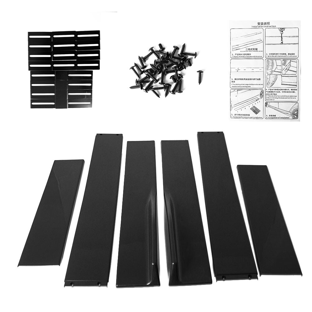 Glossy Black Front Bumper Spoiler Body Kit / Side Skirt /Rear Lip for