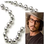 6/8/10/12mm Fashion Stainless Steel Ball Link Chain Necklace Women Mens Necklace