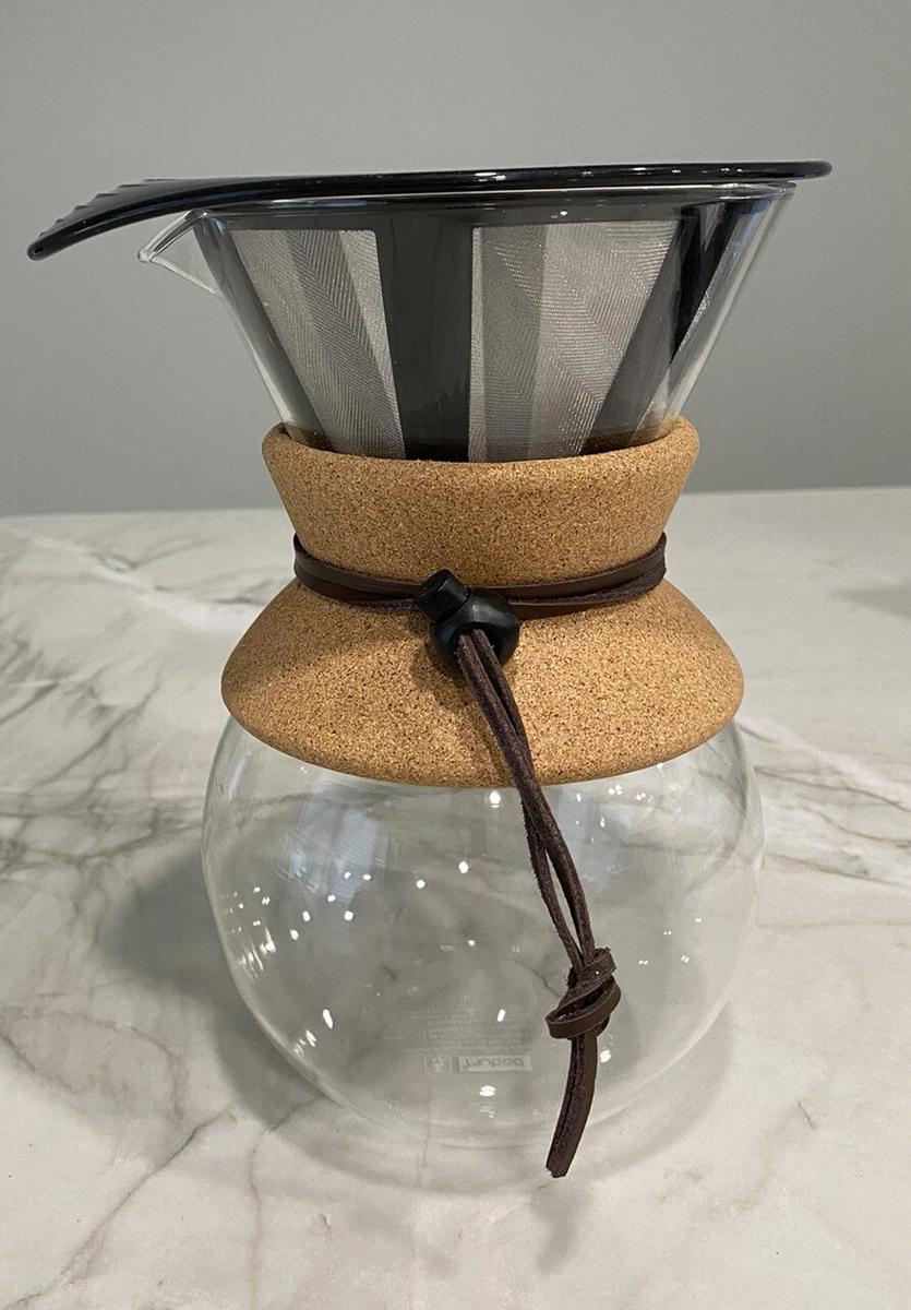 BODUM 157 Pour Over Glass Carafe Filter Coffee Maker Cork Collar