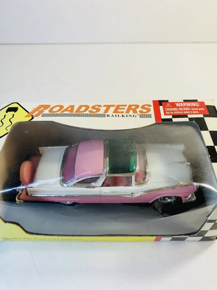 1955 Ford Crown Victoria Pink 1:43 Scale Diecast Rail Kings Roadsters  - Image 2 of 4