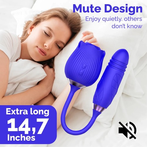 Rose Shape Sucking Vibrator Clitoral G-spot Suction Sex Toy 10 Speed WaterProof - Picture 8 of 38