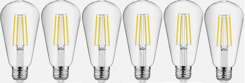 6 X E27 LED Vintage Bulb Secrew ES Filament Light Bulbs Lamp Cool Warm White 6w - Picture 1 of 6