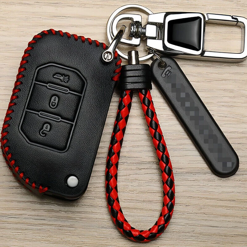 Leather Car Smart Key Fob Case Case Bag For JEEP Wrangler JK WRANGLER GLADIATOR - Изображение 3 из 4