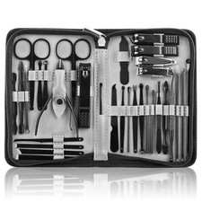 Manicure Set 32pcs Professional Nail Clippers Kit Pedicure Care Black