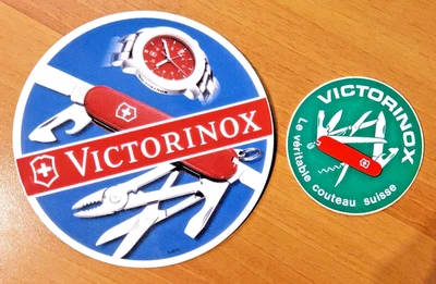  Couteau VICTORINOX  2 Autocollants Sticker Suisse vintage Knife 80´s adesivo - Photo 1/3