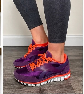 Reebok RealFlex Racer Size 6.5 Women s Running Training Shoes Purple/Orange