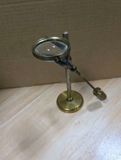 Antique Bausch  Lomb Desk Magnifier Magnifying Glass Lens Brass Stand