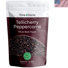 Whole Tellicherry Black Peppercorns, 12 oz - Elevate Your Culinary Creations