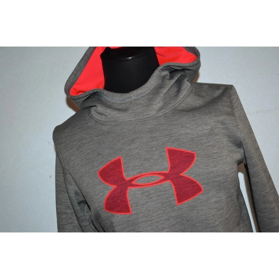 29620 Under Armour Hoodie Pullover Gray Polyester Size Medium Girls Youth - Image 2 of 4