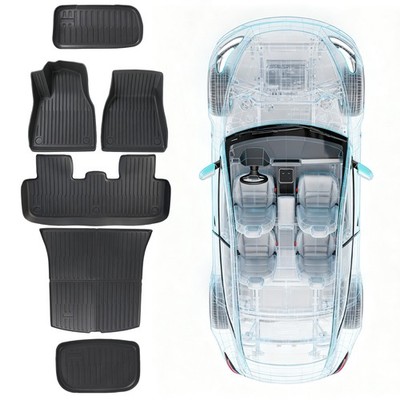 New Floor Mats for 2025-2026 Tesla Model Y Juniper, Full Coverage All Weather