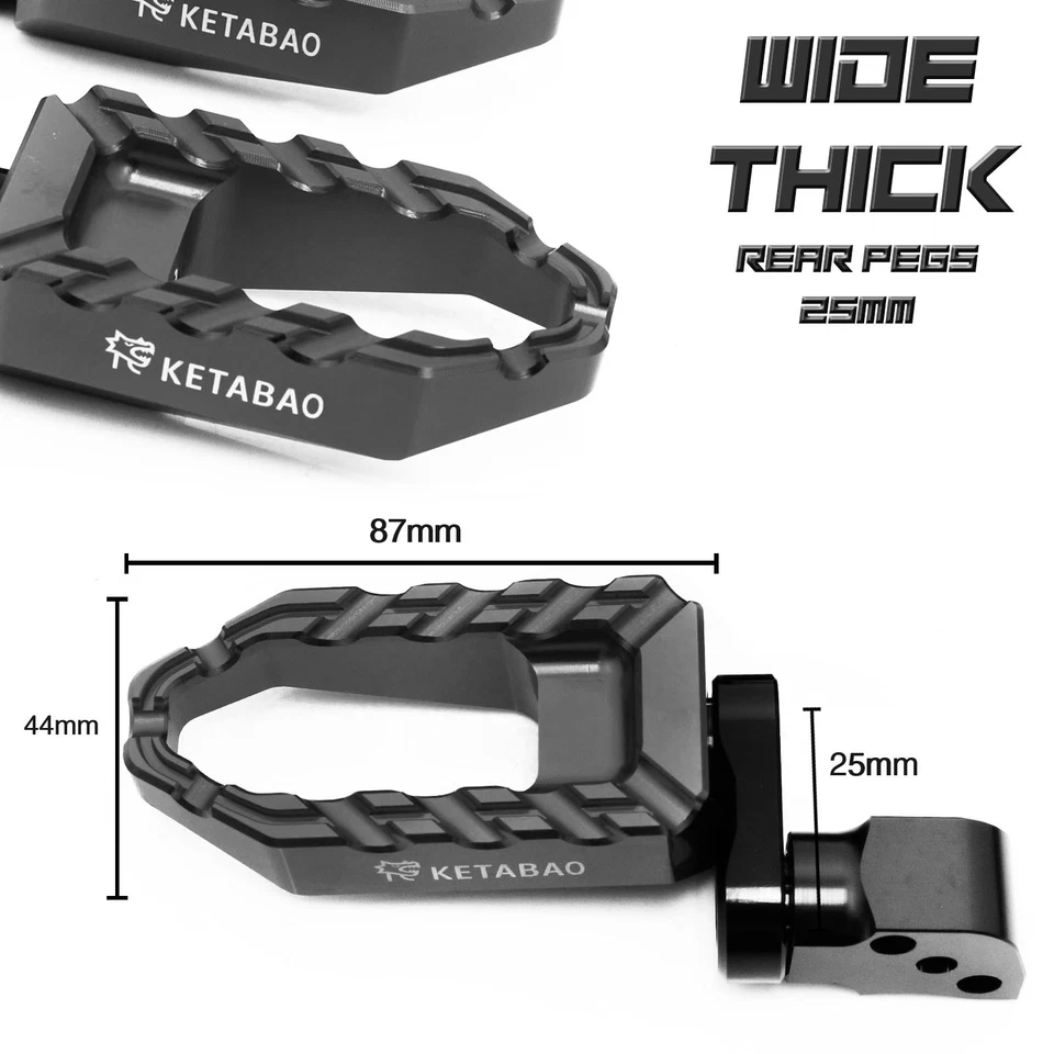 Clavijas traseras inferiores BUZZ 1 pulgada negras para Triumph STREET TWIN 16 17 18 19 Foto 3 de 4