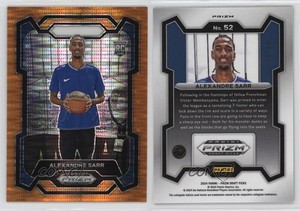 2024 Panini Prizm Draft Picks Orange Pulsar /49 Alexandre Sarr #52 Rookie RC