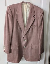 LANVIN Mens Single-Breast Blazer Jacket MAUVE Lined 40" Chest For Donneckers VTG