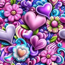 Heart Diamond Art Kits for Adults, Love Flowers Mother's Day DIY Full Drill