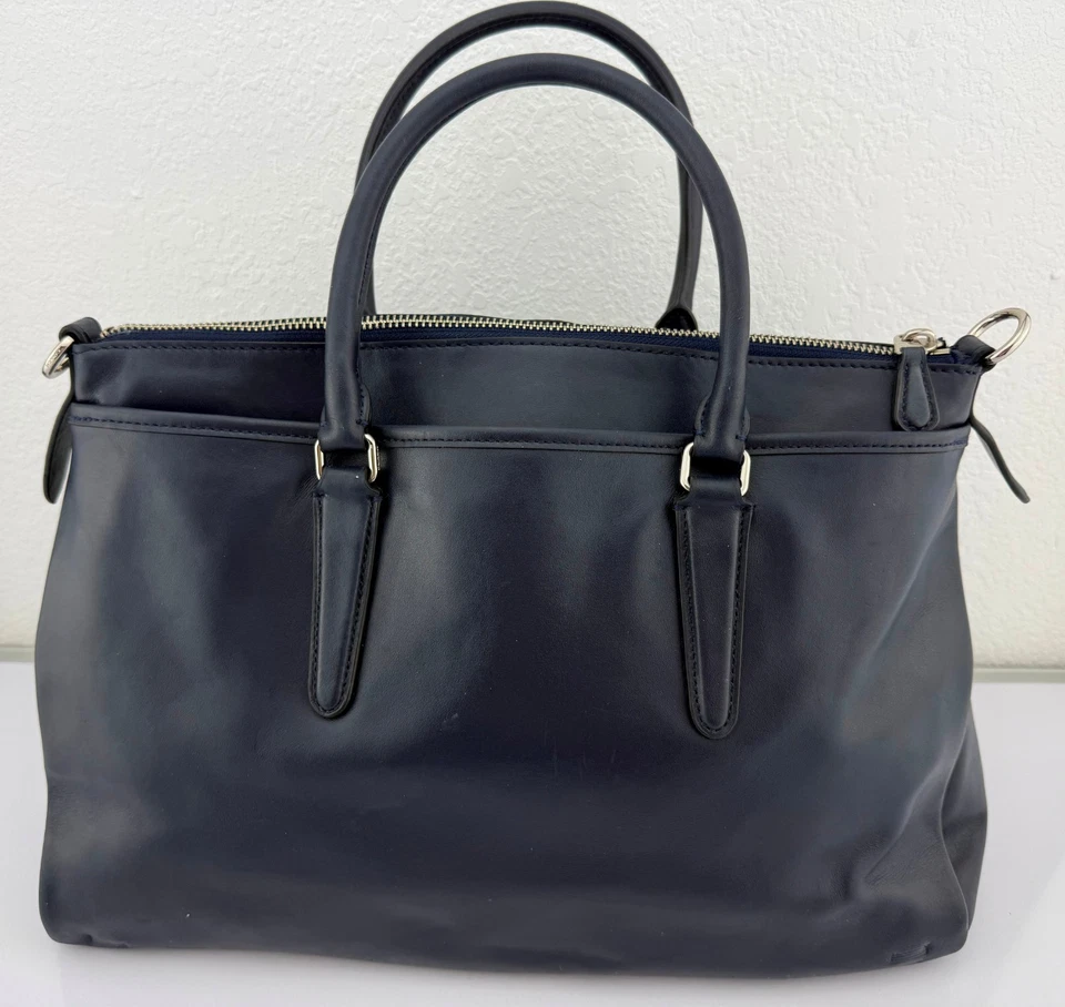 COACH Morgan Patchwork Satchel Bag Purse H1520-F36698 NAVY BLUE - Image 3 of 4