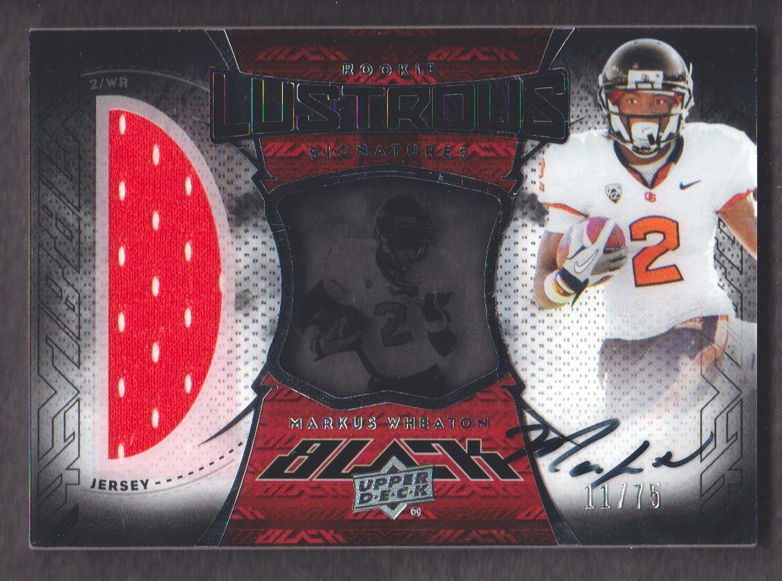 2013 UD Black Football Rookie Lustrous AUTO JERSEY #BRL-25 Markus Wheaton 11/75