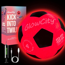 Glow in the Dark Soccer Ball - Sizes 3, 4, 5 for Kids, Teens  Adults - Light up