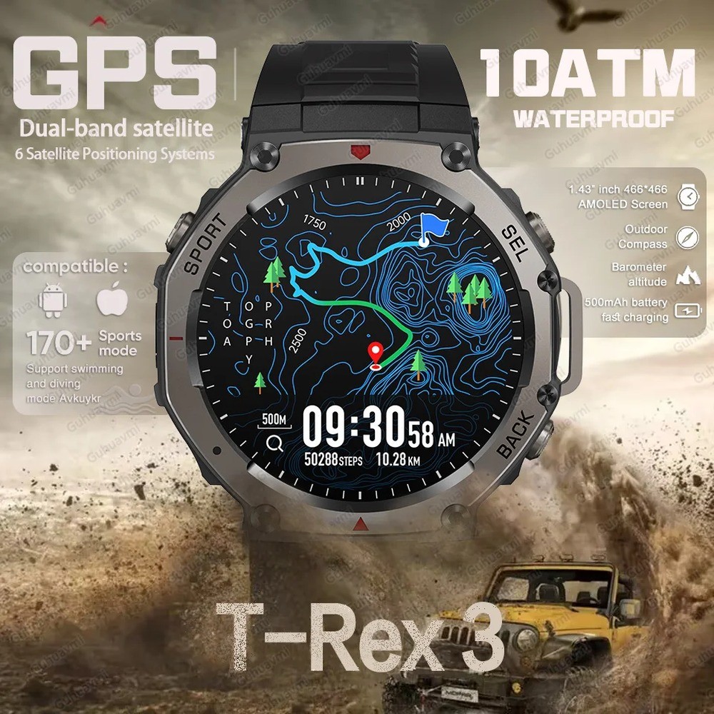 T-Rex 3 GPS Smart Watch – 1.43\