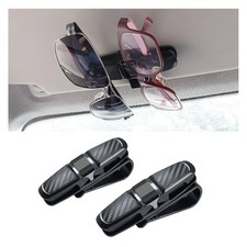 2PCS Glasses Holders for Car Sun Visor, Clip Organizer, Gray