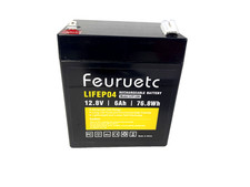 12V 6Ah LiFePO4 Lithium Battery - Built-in 6A BMS Energy Storage.